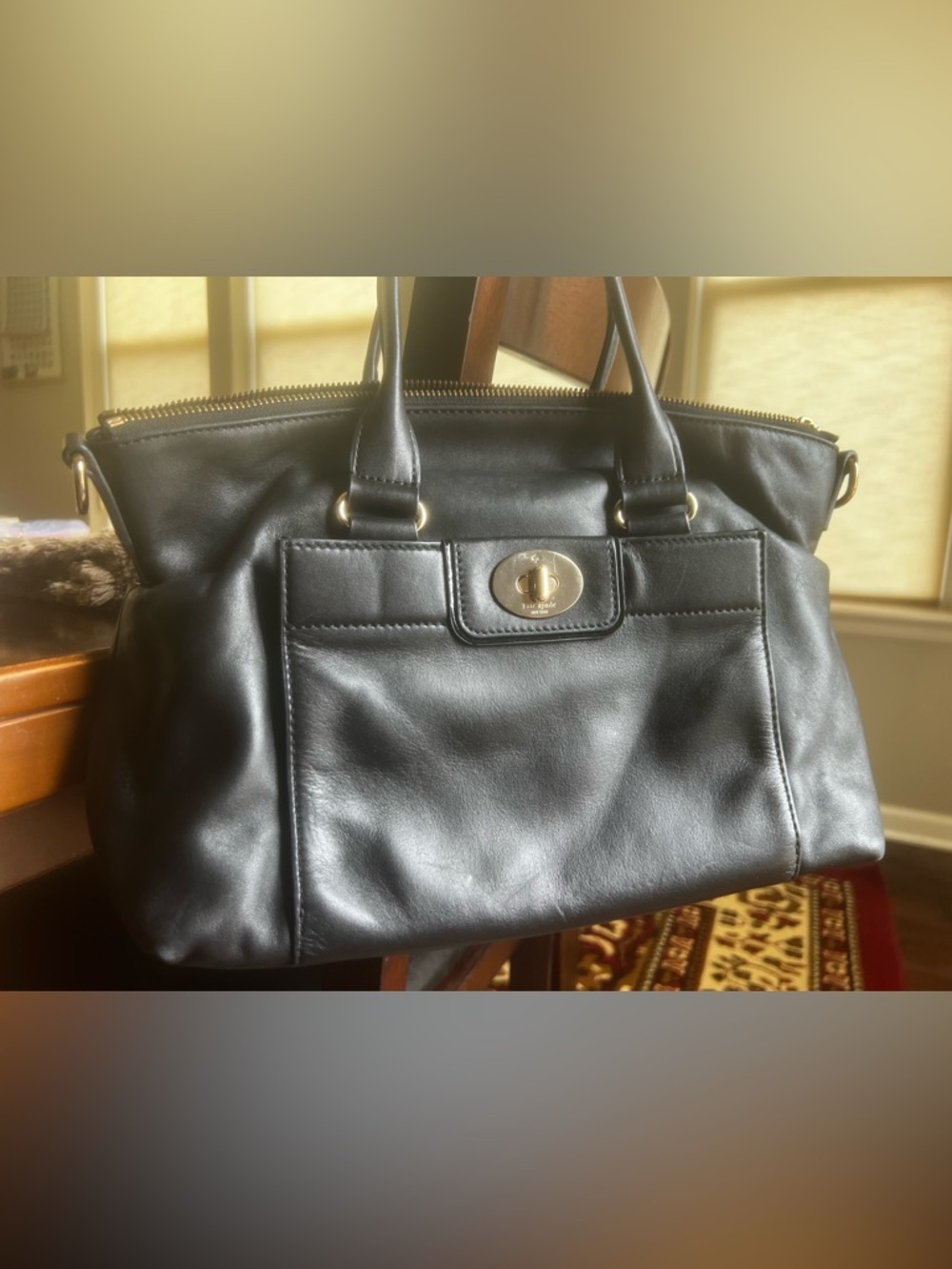 Kate Spade Hampton Road Janie black leather satchel